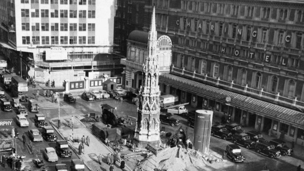 Replica of Charing Cross outside the station