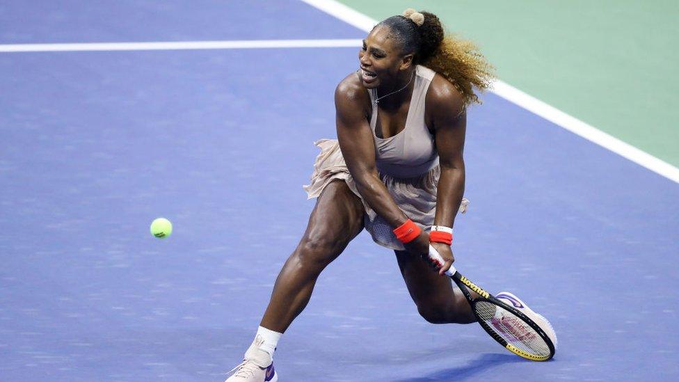 Serena Williams playing at the US Open