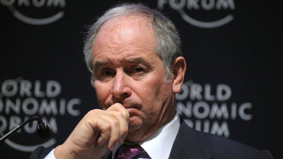 Blackstone Group Chairman Stephen Schwarzman listens during the session 'globalization 3.0' on the second day of the World Economic Forum in Davos on January 27, 2011.