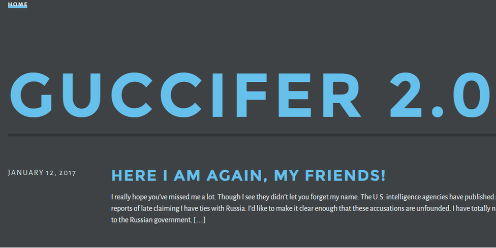 Screenshot of Guccifer's blog header