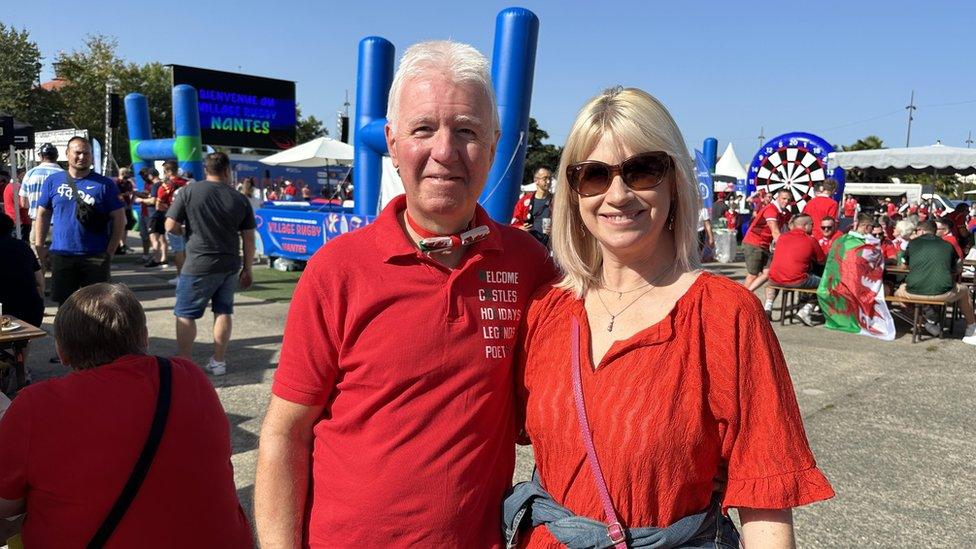 Huw Davies with his wife Lisa