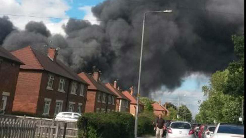 Fire at Junction 41 industrial estate