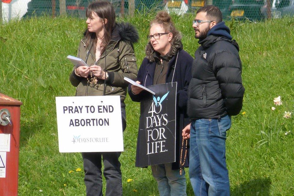 40 Days for Life activists in Nottingham during Lent in 2017