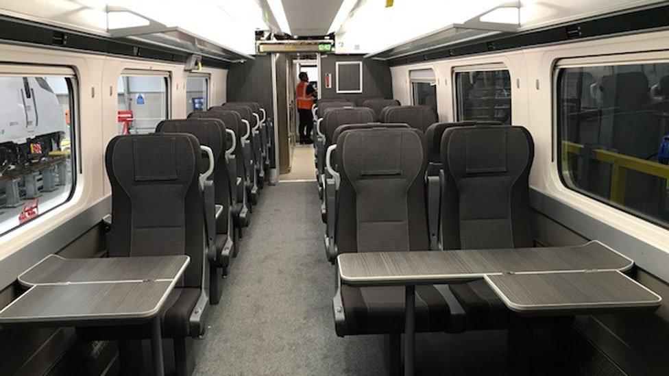 A first class carriage in one of the new trains