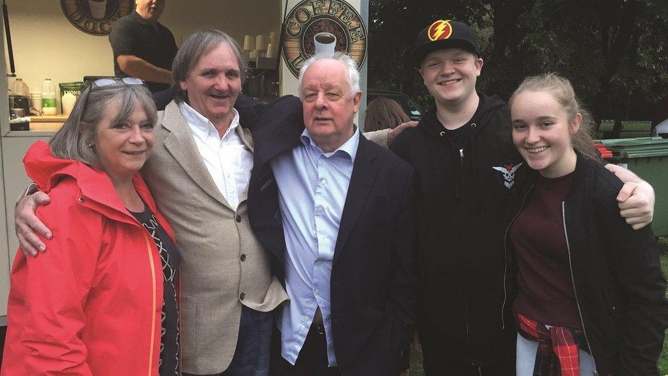 Armstrong family with Jim Sheridan