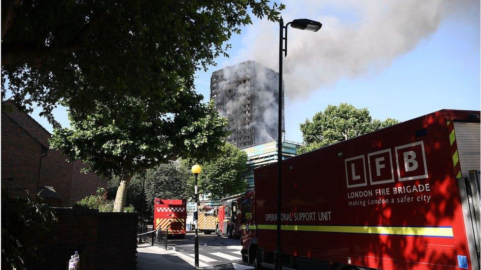 LFB at the scene, 15 June 2017