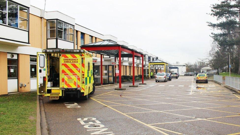 Entrance to the Queen Elizabeth Hospital in King's Lynn