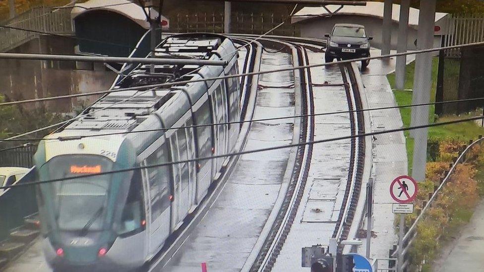 The car, located on Lenton Bridge