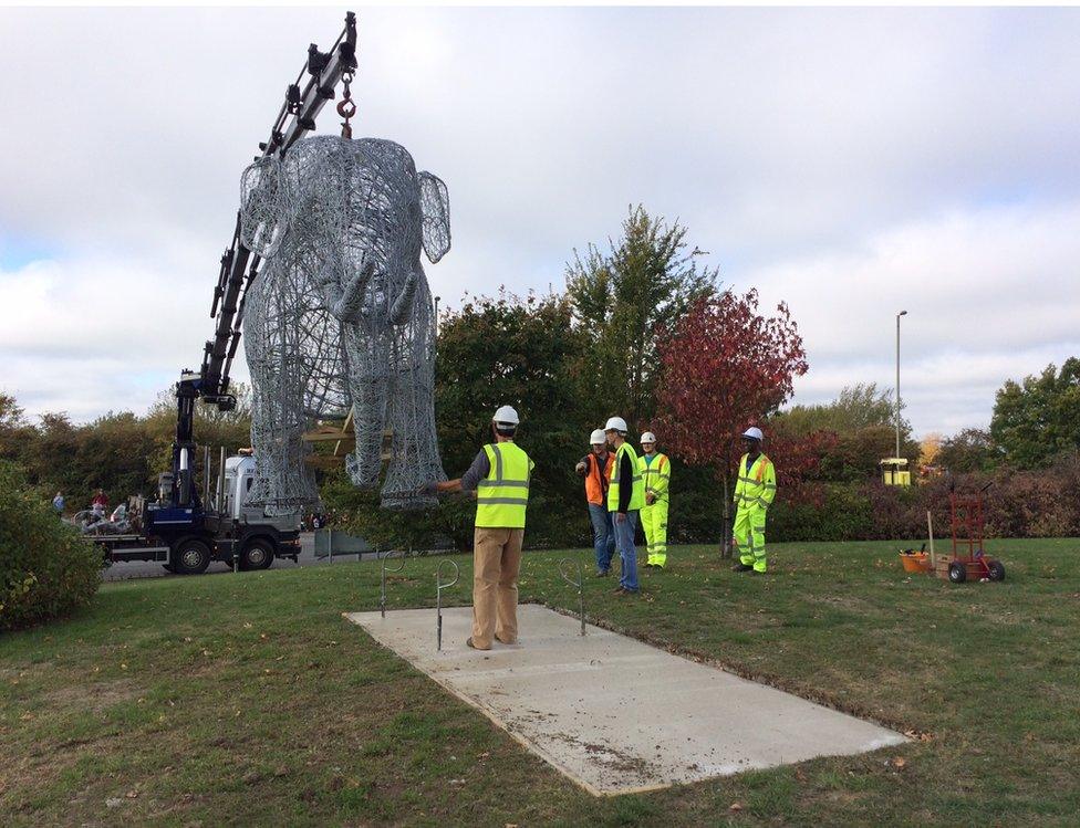 Rosie the elephant sculpture