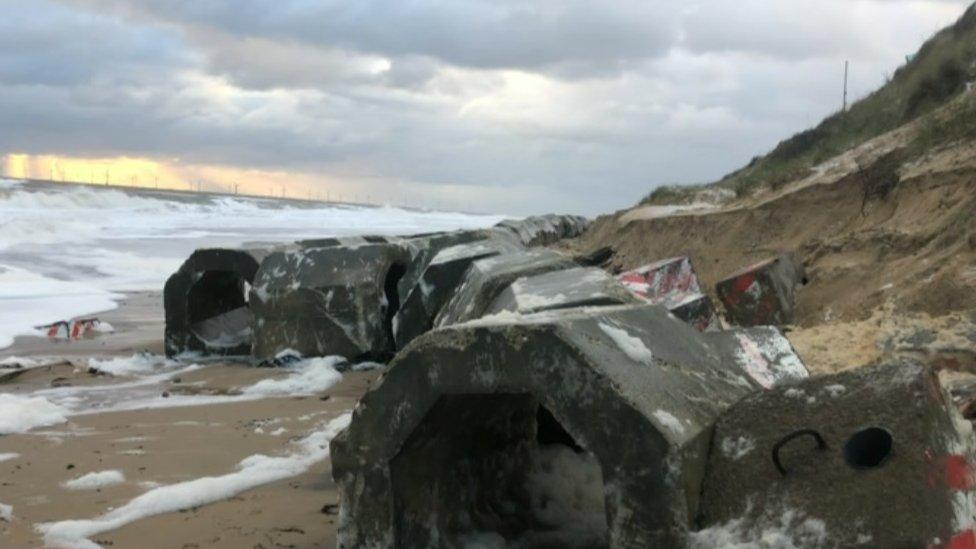 Sea defences at Hemsby