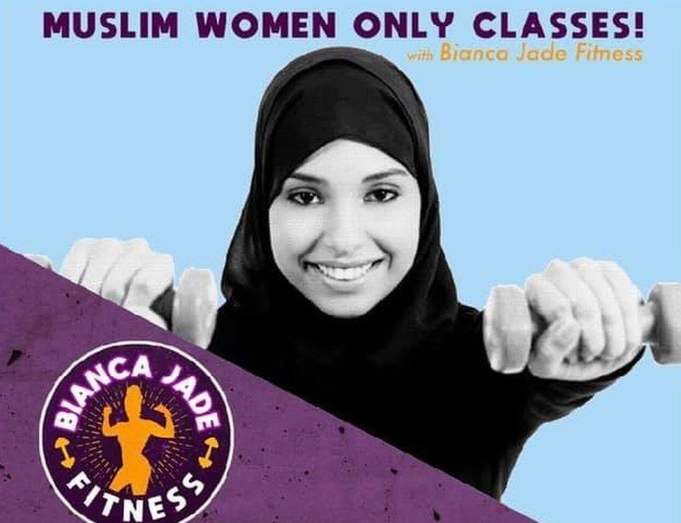 Poster for Muslim women fitness classes