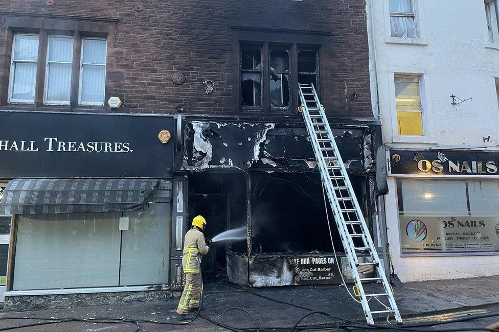 Burnt out shop in Penrith