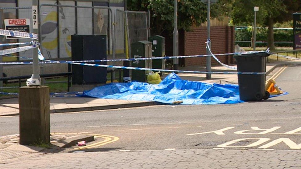 Police cordon at Rose Lane car park, Norwich