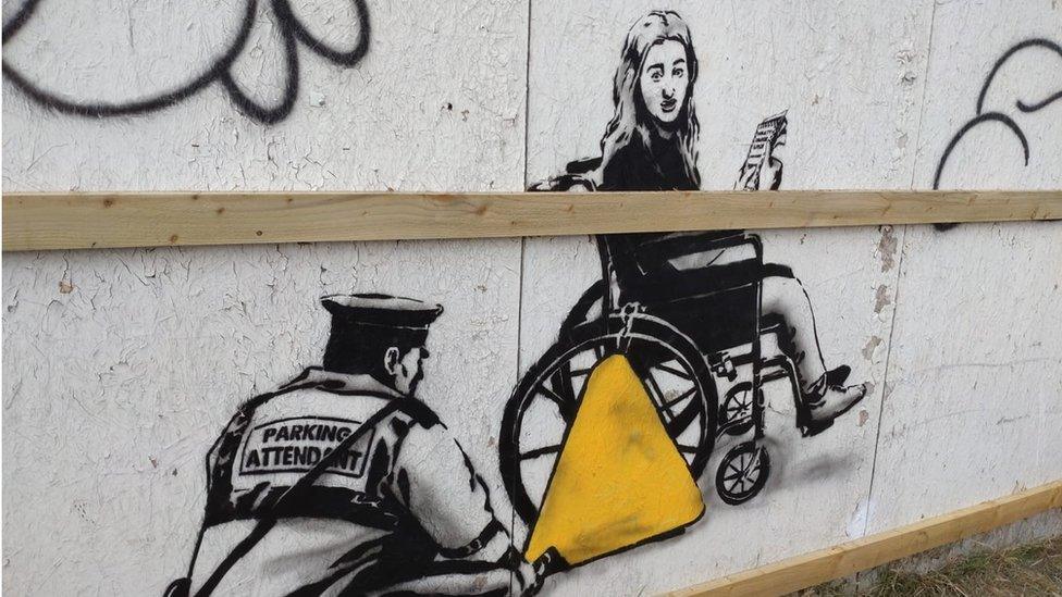 Wheelchair graffiti