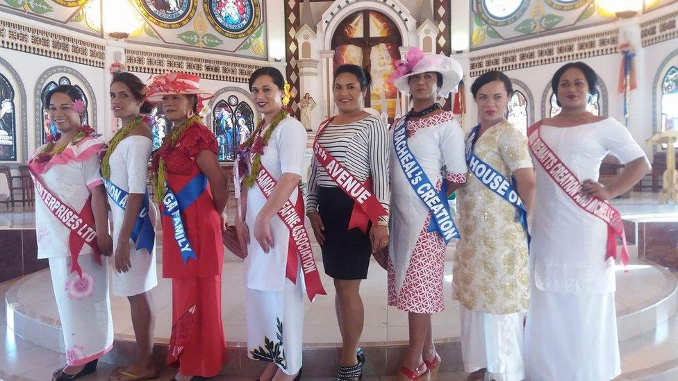 Past and present contestants from the Miss Fa'afafine competition