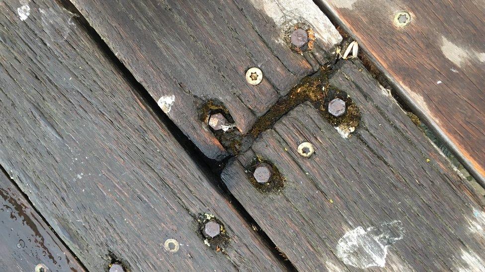 Charred section of Southend Pier