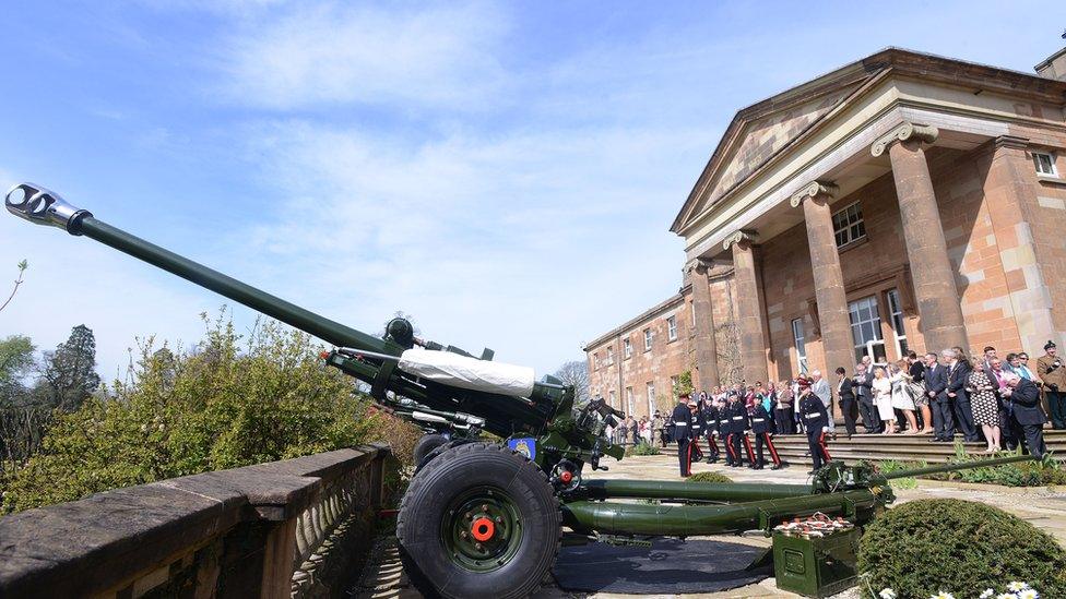 A gun salute at Hillsborough Castle