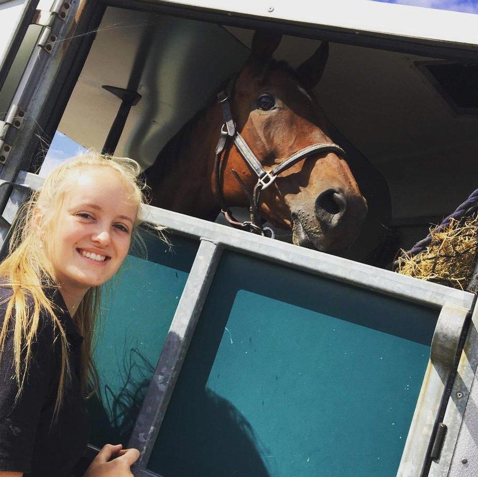 Gracie with a horse