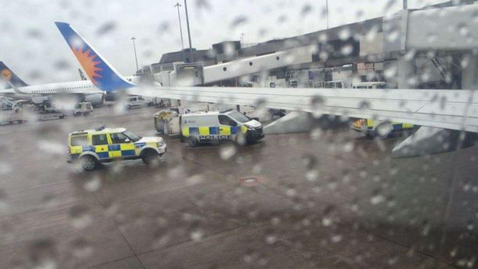 Police attend plane