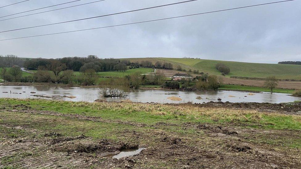 Flooding on land in Wiltshire