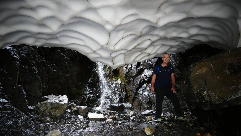 Snow tunnel on Ben Nevis