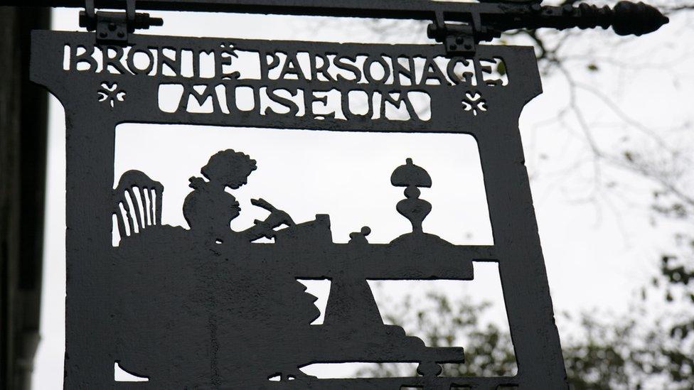 A sign for the Bronte Parsonage