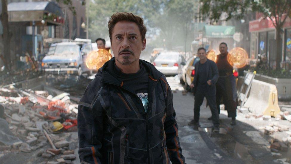 Robert Downey Jr as Tony Stark in Avengers