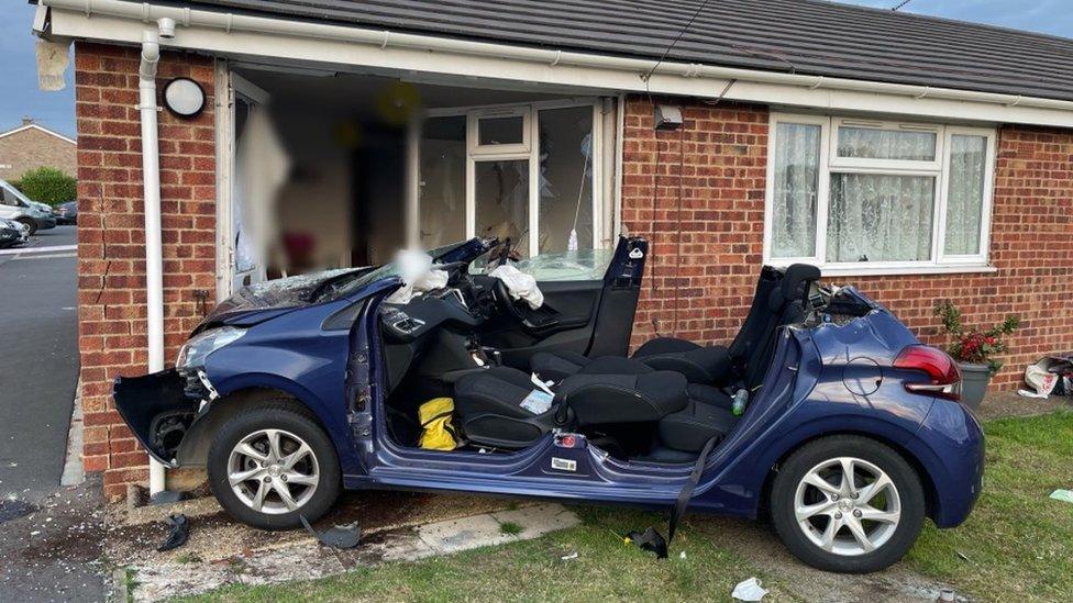 Car crashed into bungalow