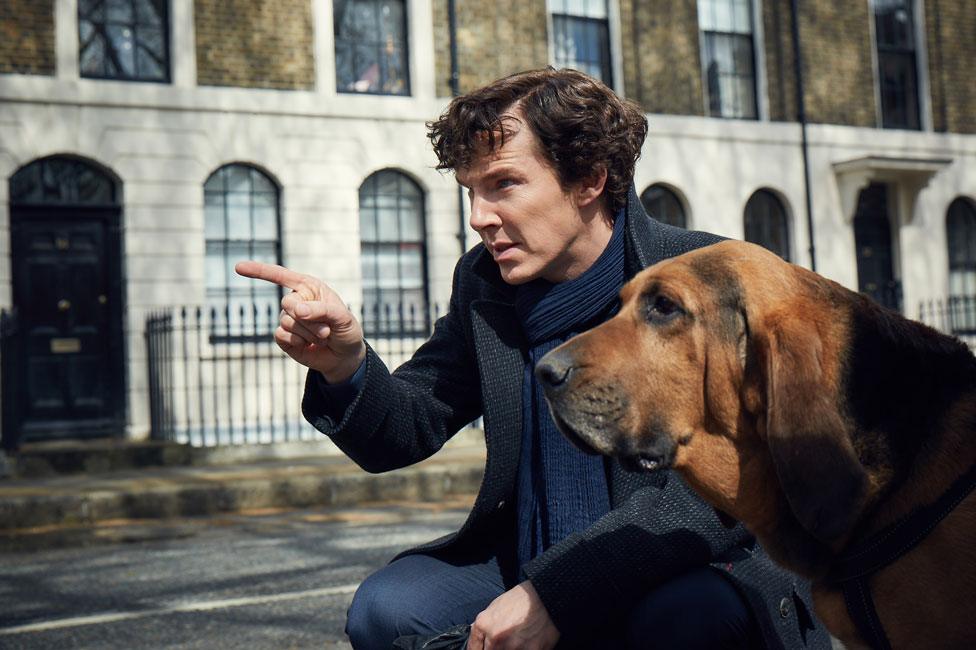 Benedict Cumberbatch and friend in Sherlock