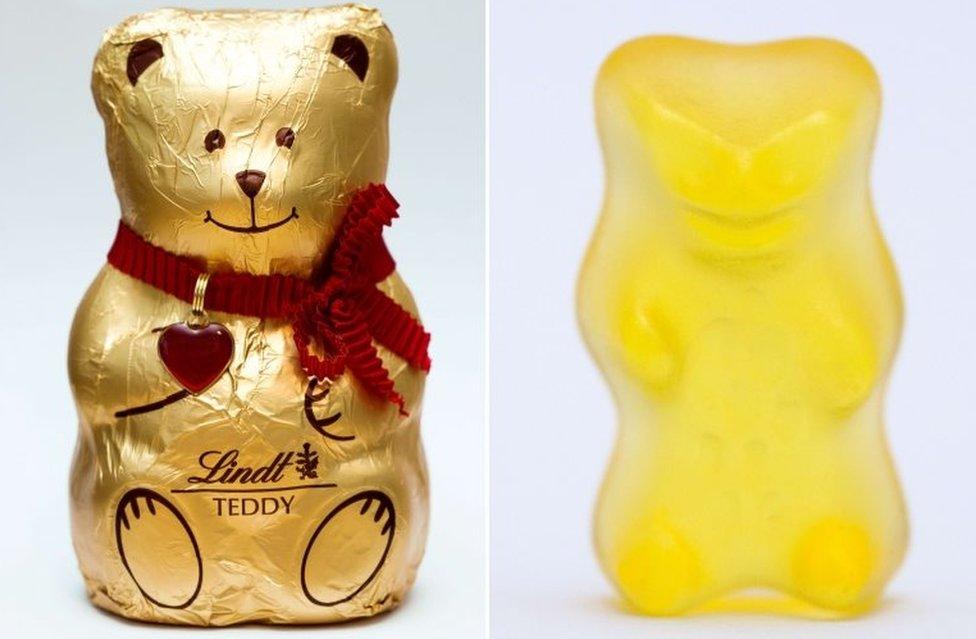 Lindt's bear and Haribo's gummy bear