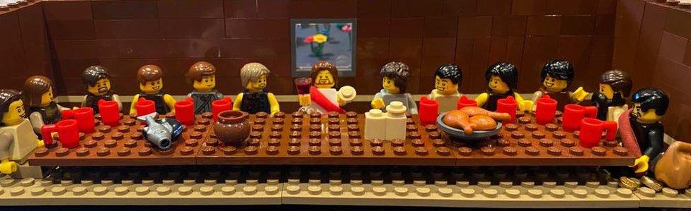 The Last Supper depicted in Lego