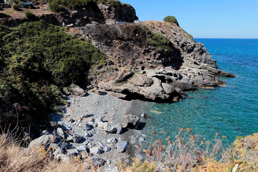 The creek where the brawl erupted near Sisco, Corsica, 14 August