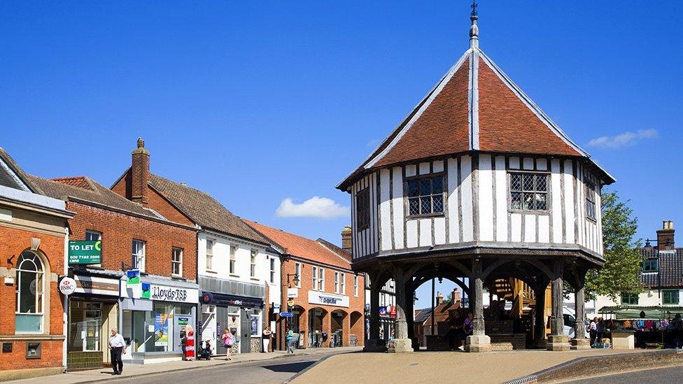 The historic Market Cross building in the town of Wymondham, Norfolk