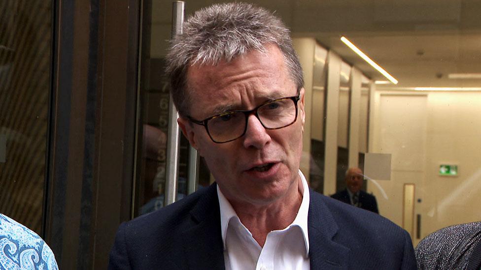 Nicky Campbell outside the Scottish Child Abuse Inquiry