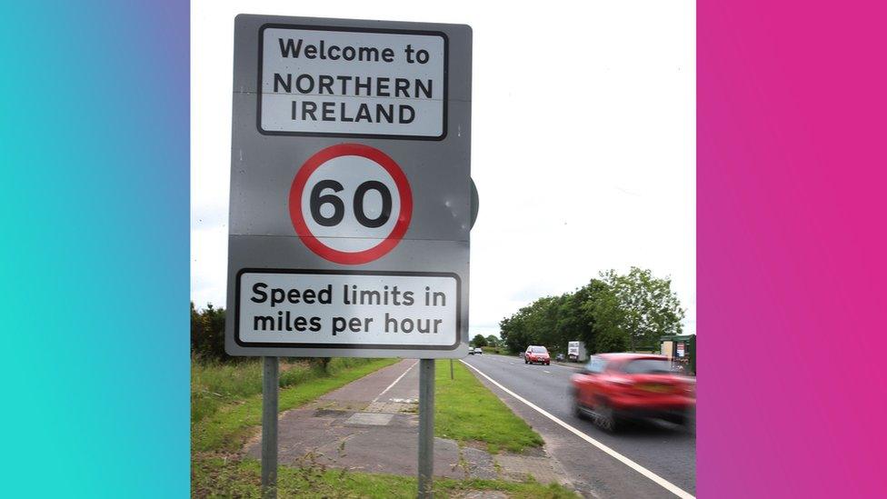 Sign at the Irish border.