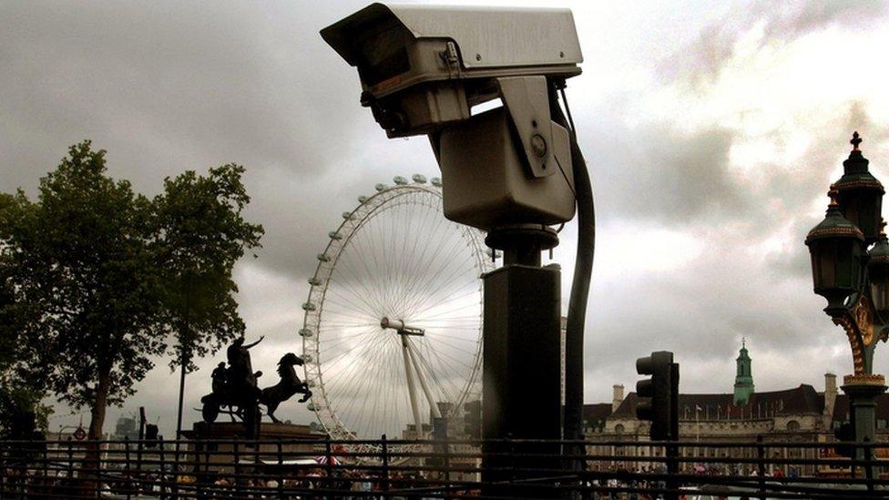 A CCTV camera near the London Eye