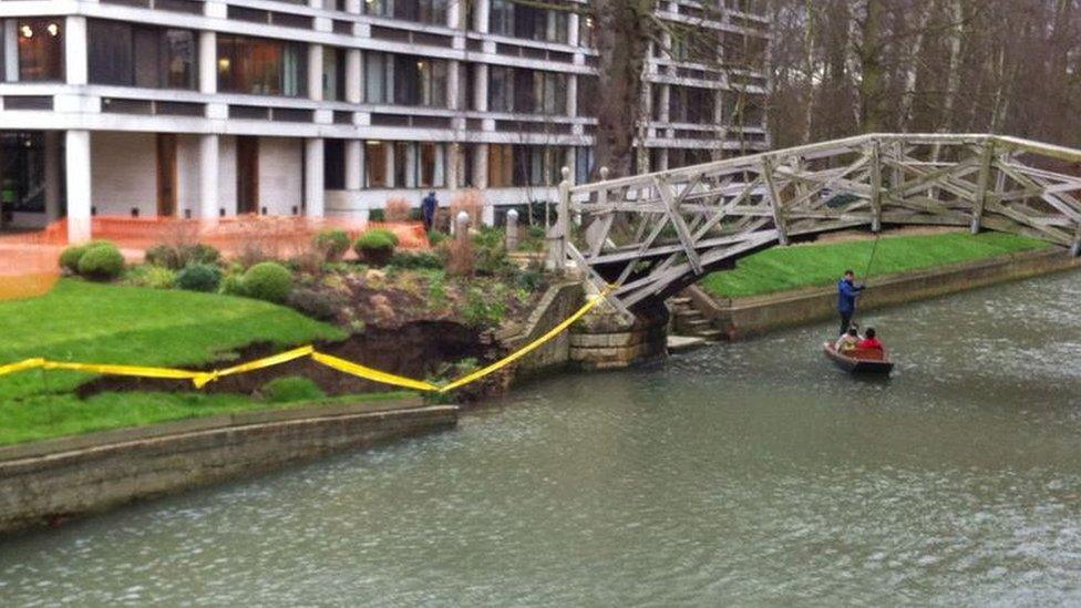 Landslip on River Cam
