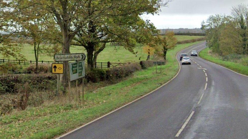 Brampton Ash road sign