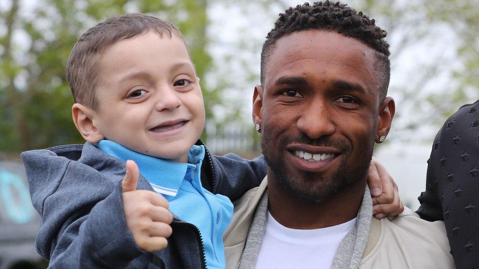 Bradley Lowery and Jermain Defoe