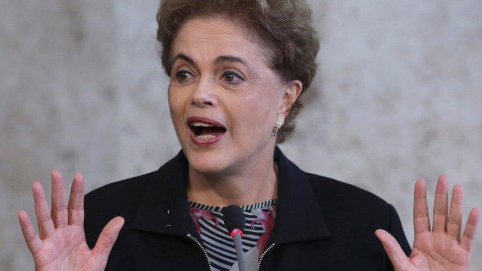 Brazil’s President Dilma Rousseff speaks during a press conference in Brasilia, Brazil, Friday, March 11, 2016.