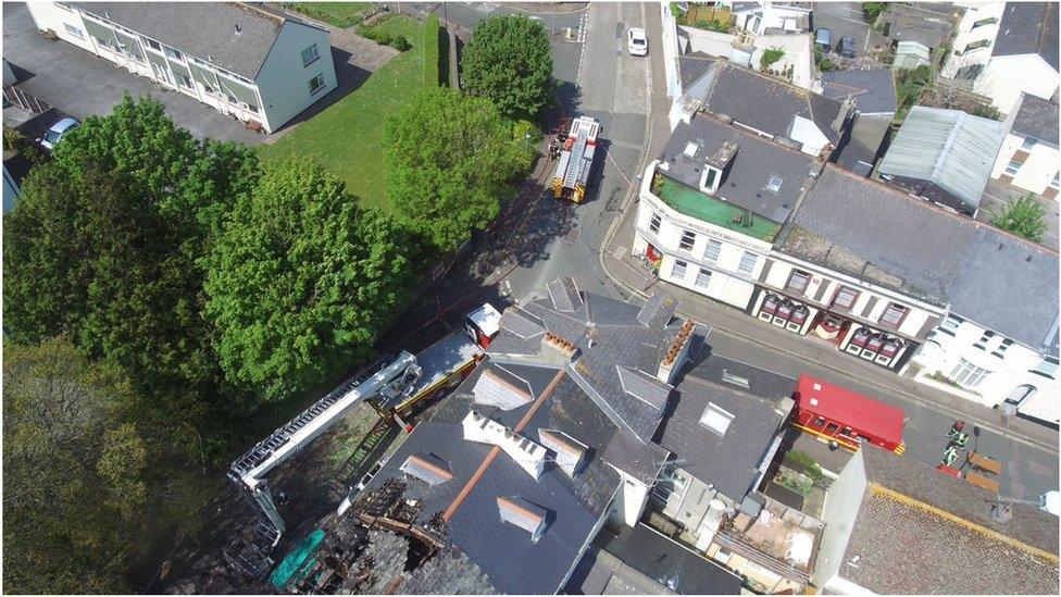 The scene of the fire in Fore Street