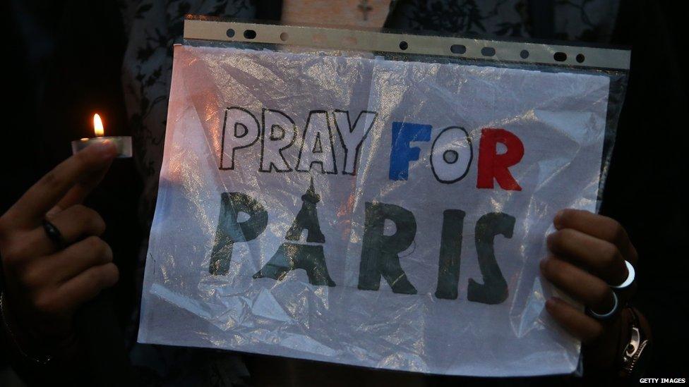 Pray for Paris sign in Sydney