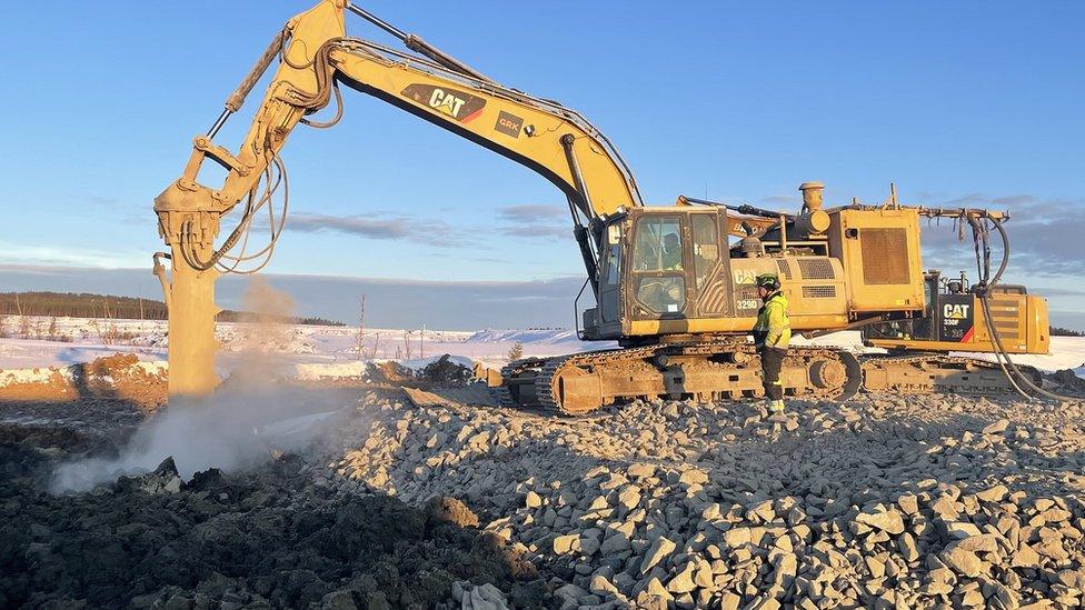 Construction at H2 Green Steel site in Boden, Sweden