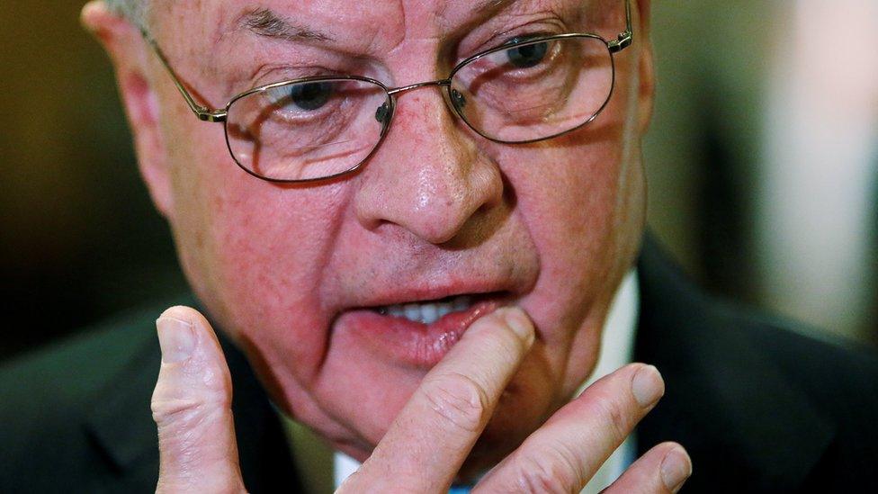 Retired Lieutenant General Keith Kellogg speaks to the media in the lobby of Donald Trump"s Trump Tower in New York, U.S. November 15, 2016.