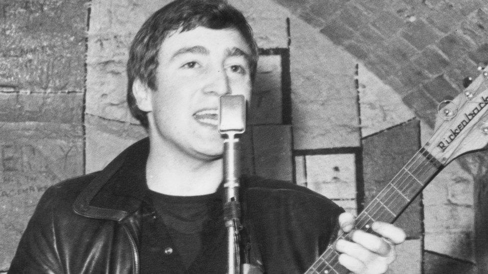 John Lennon in the origianl Cavern Club in 1961