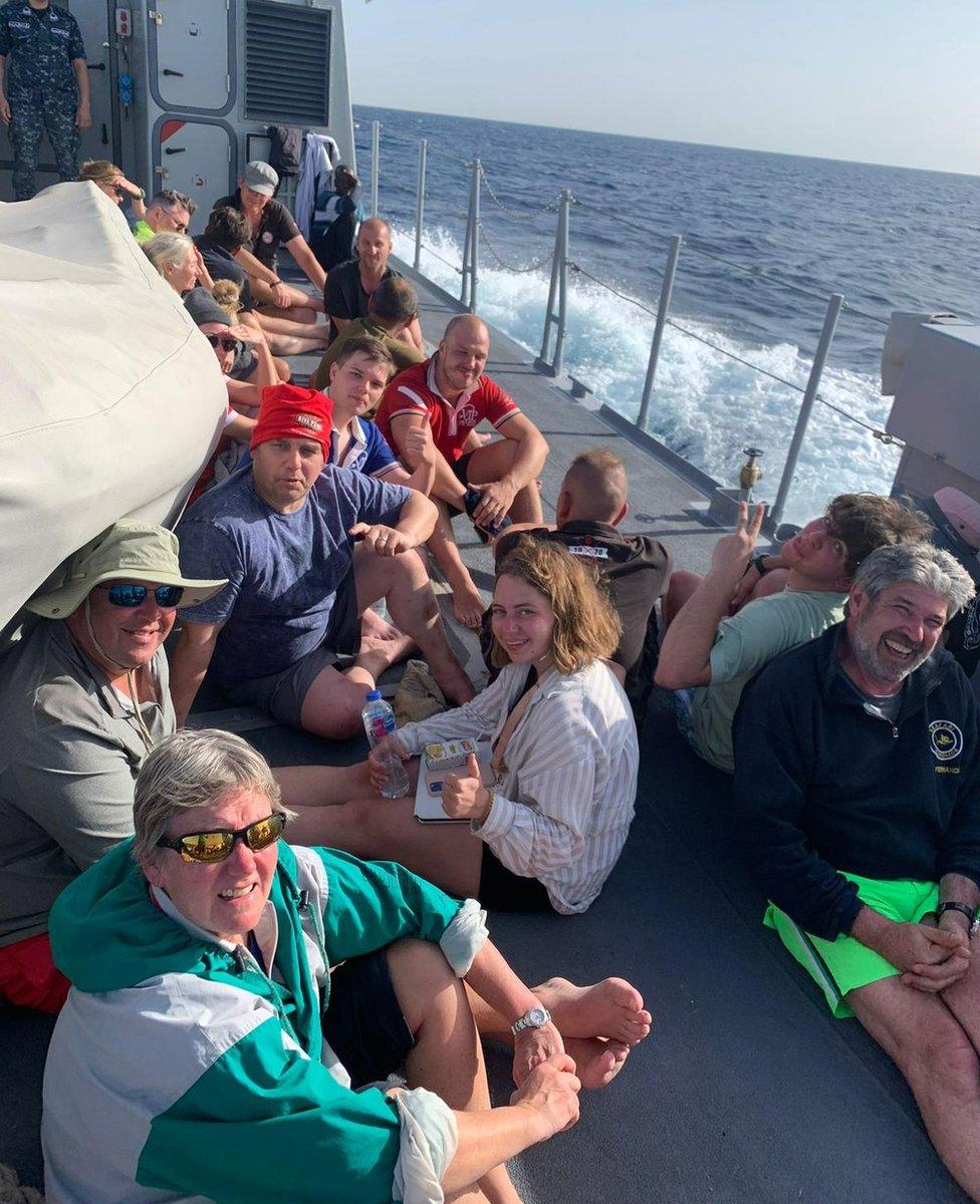 Passengers on the boat before it capsized