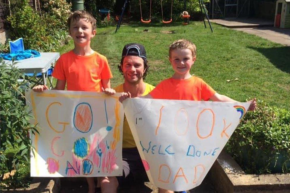 Mike Reid and his sons William, 6, and Charlie, 5,