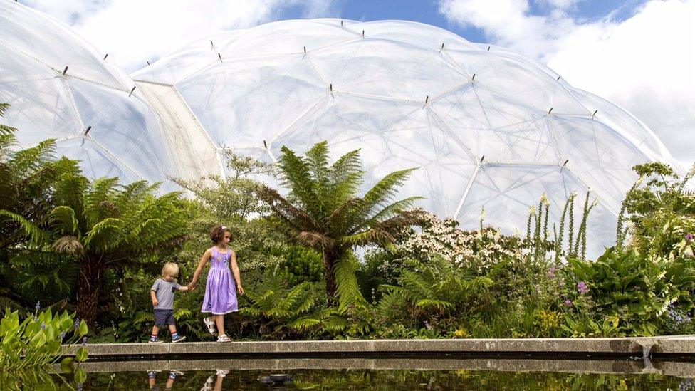 photo of children at the Eden Project site in Cornwall