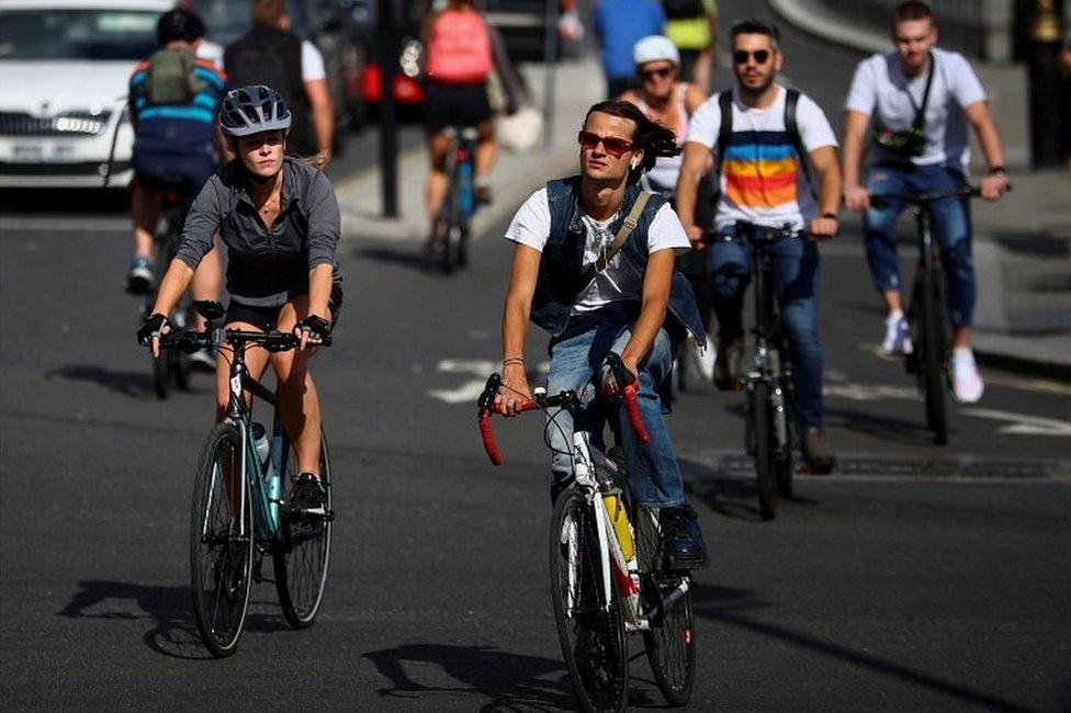 Cyclists in London