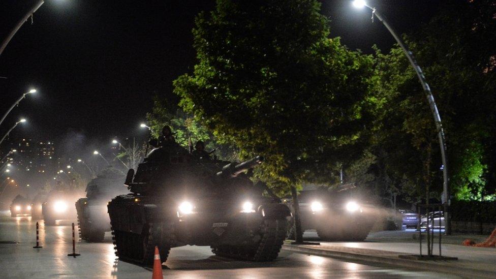 Army during coup attempt, 16 July